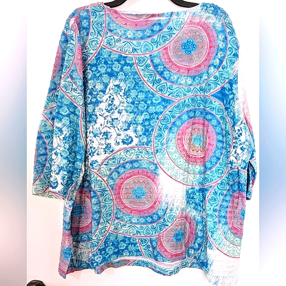 Onque Casuals 3XL Multicolor Patterned Top - Picture 2 of 4